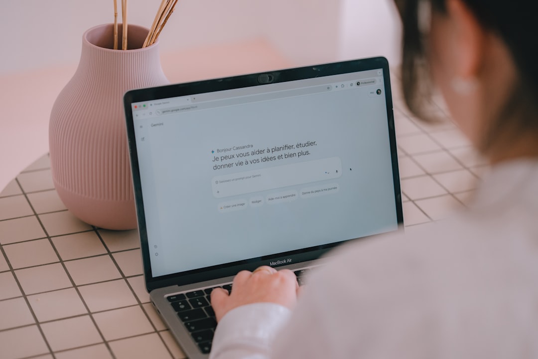 Gemini menu principal une personne entre un prompt sur ordinateur.
